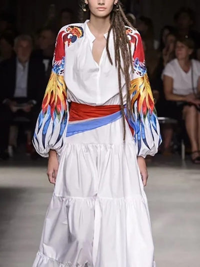 Floral Hollow out Long Maxi Dress