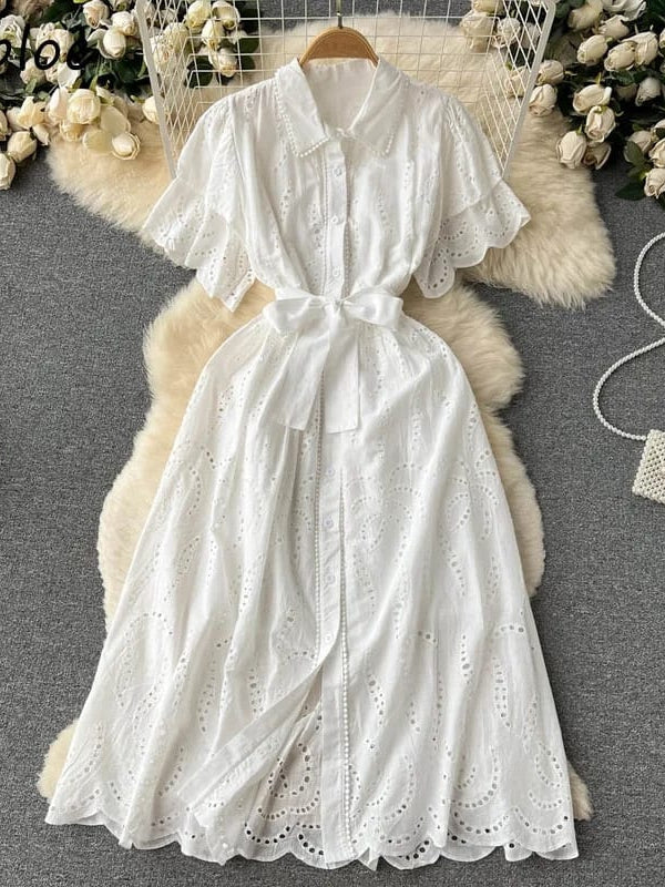 Crochet Cotton Midi Dress