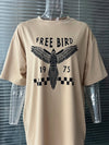 Free Bird Print T Shirt Dress