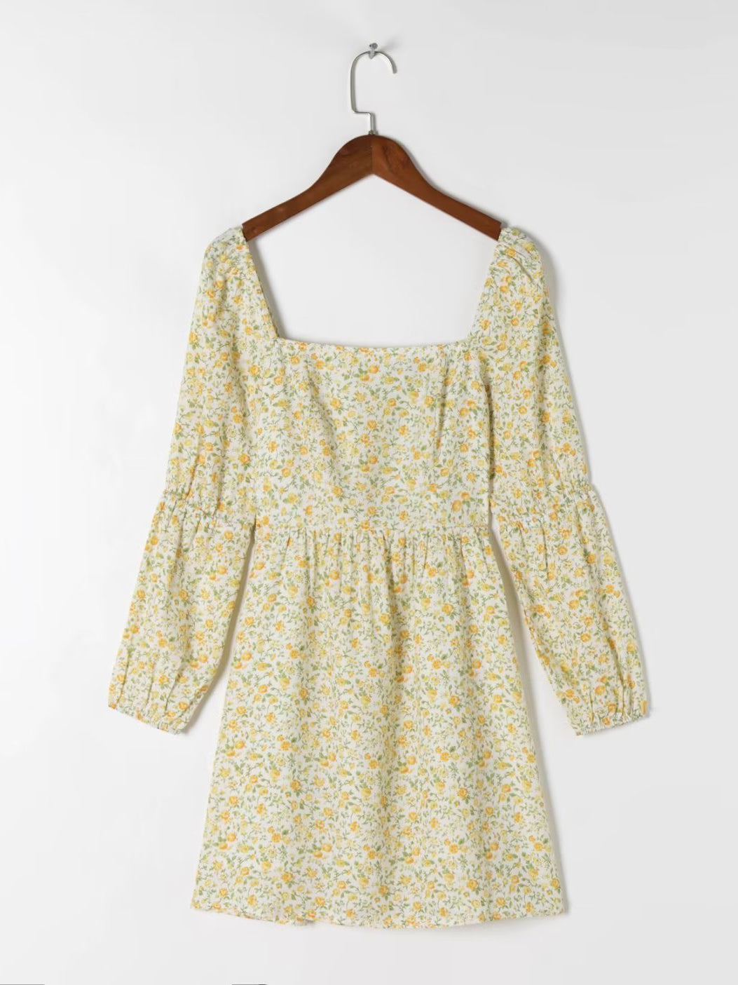 Square Collar Printed Summer Dress