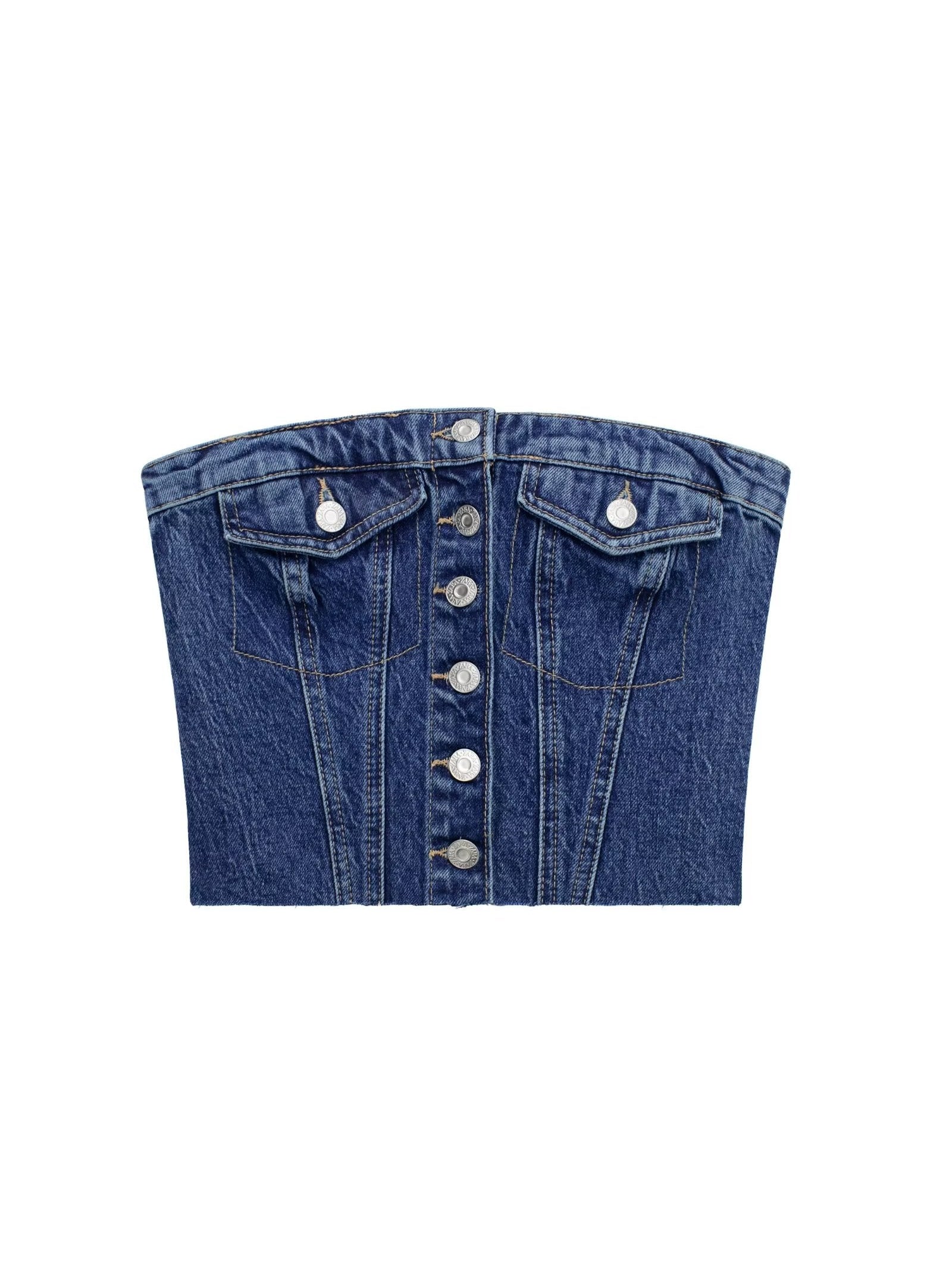 Denim Corset Tube Top