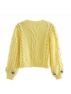 Lantern Sleeve Knitted Crew Neck Pullover Sweater Top