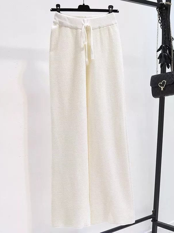Soft Woolen Elastic Waist Palazzo Pants