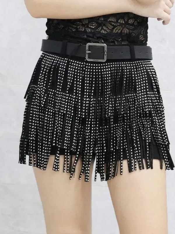 Rhinestone Tassel Skirt