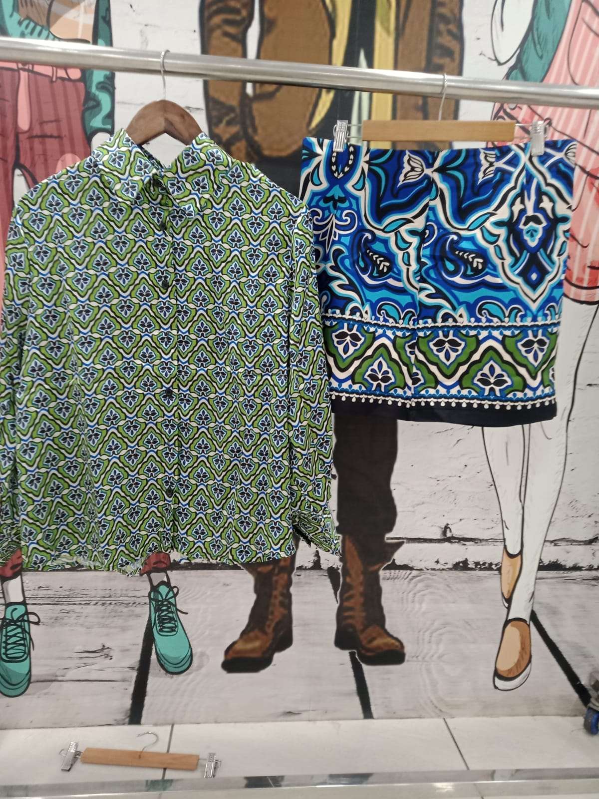 Satin Shirt & Short Skirt Coord Set