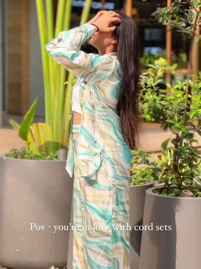 Loose Fit Tie & Dye Satin Print Coord Set