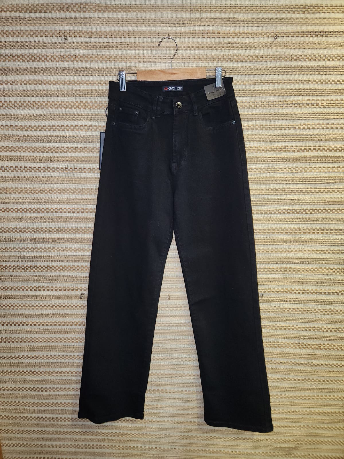 Black Distressed High Waist Wide Leg Denim Pants