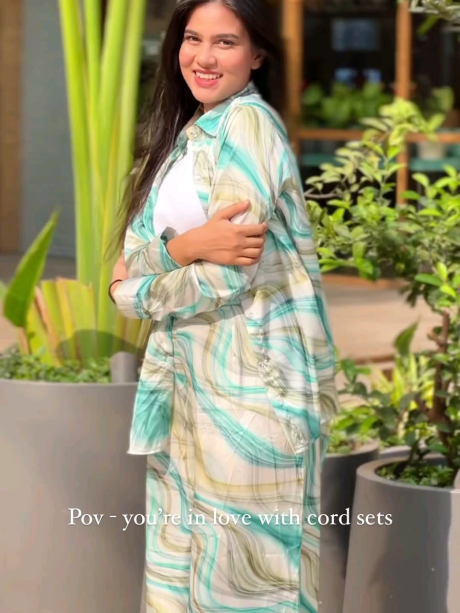 Loose Fit Tie & Dye Satin Print Coord Set