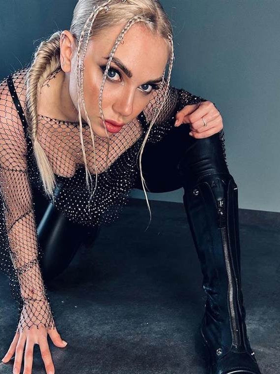 Rhinestone Fishnet Top