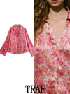 Floral Print Satin Shirt