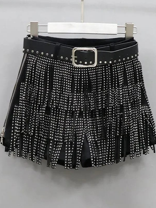 Rhinestone Tassel Skirt