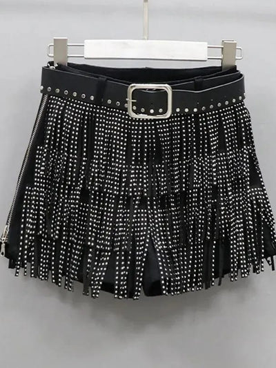 Rhinestone Tassel Skirt
