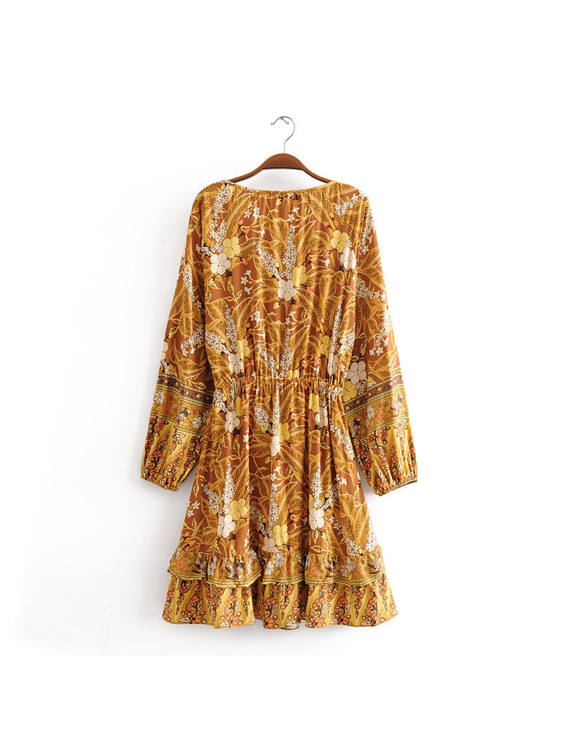 Rayon Tassel Elastic Waist Dress