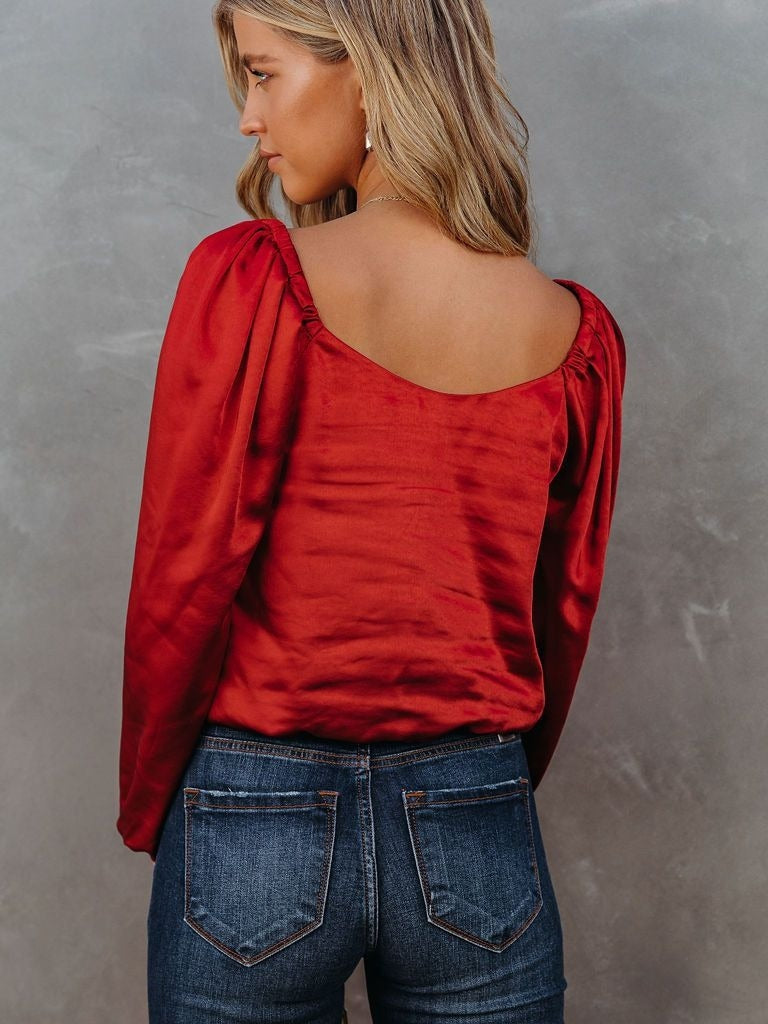 Off Shoulder Satin Loose Fitting Top