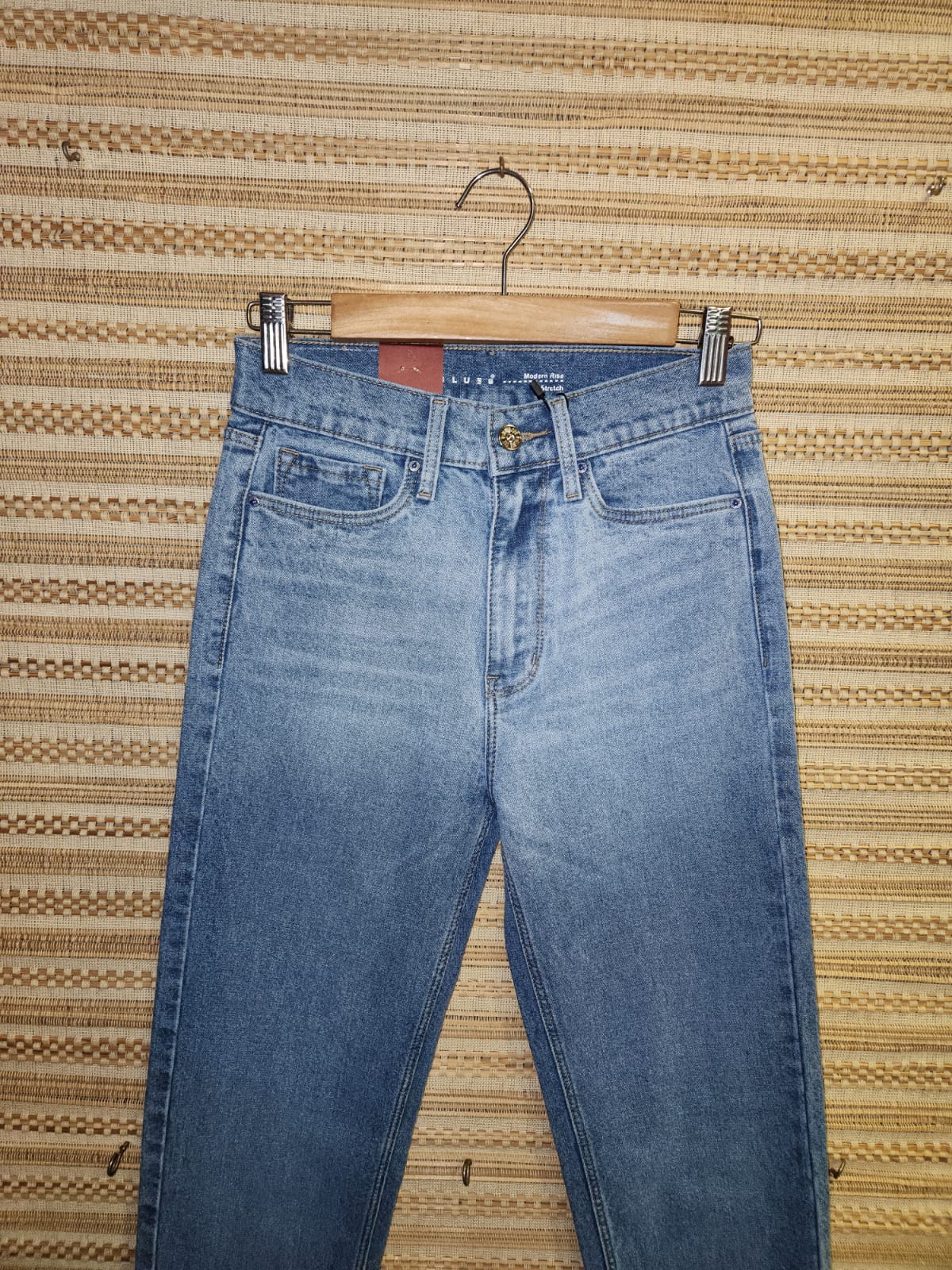 Blue High Waist Wide Leg Denim Pants