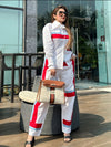 Red & White Shirt & Pants Coord Set
