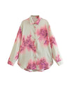 Pink Tie and Dye Satin Shirt