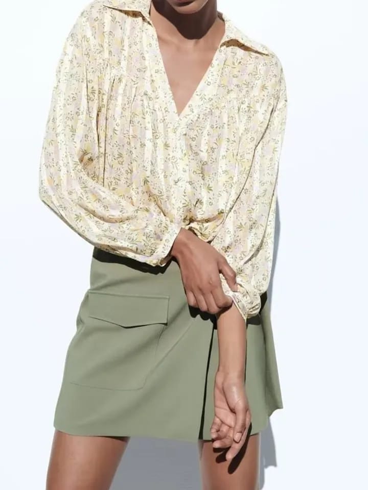 Floral Print Chiffon Shirt