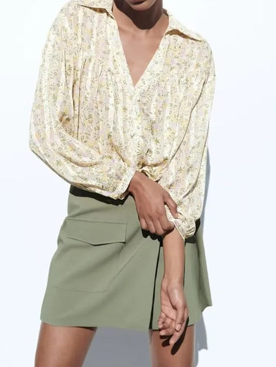 Floral Print Chiffon Shirt