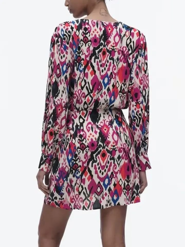 Geometric Print Short Dress