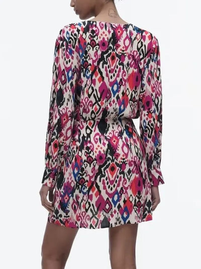 Geometric Print Short Dress