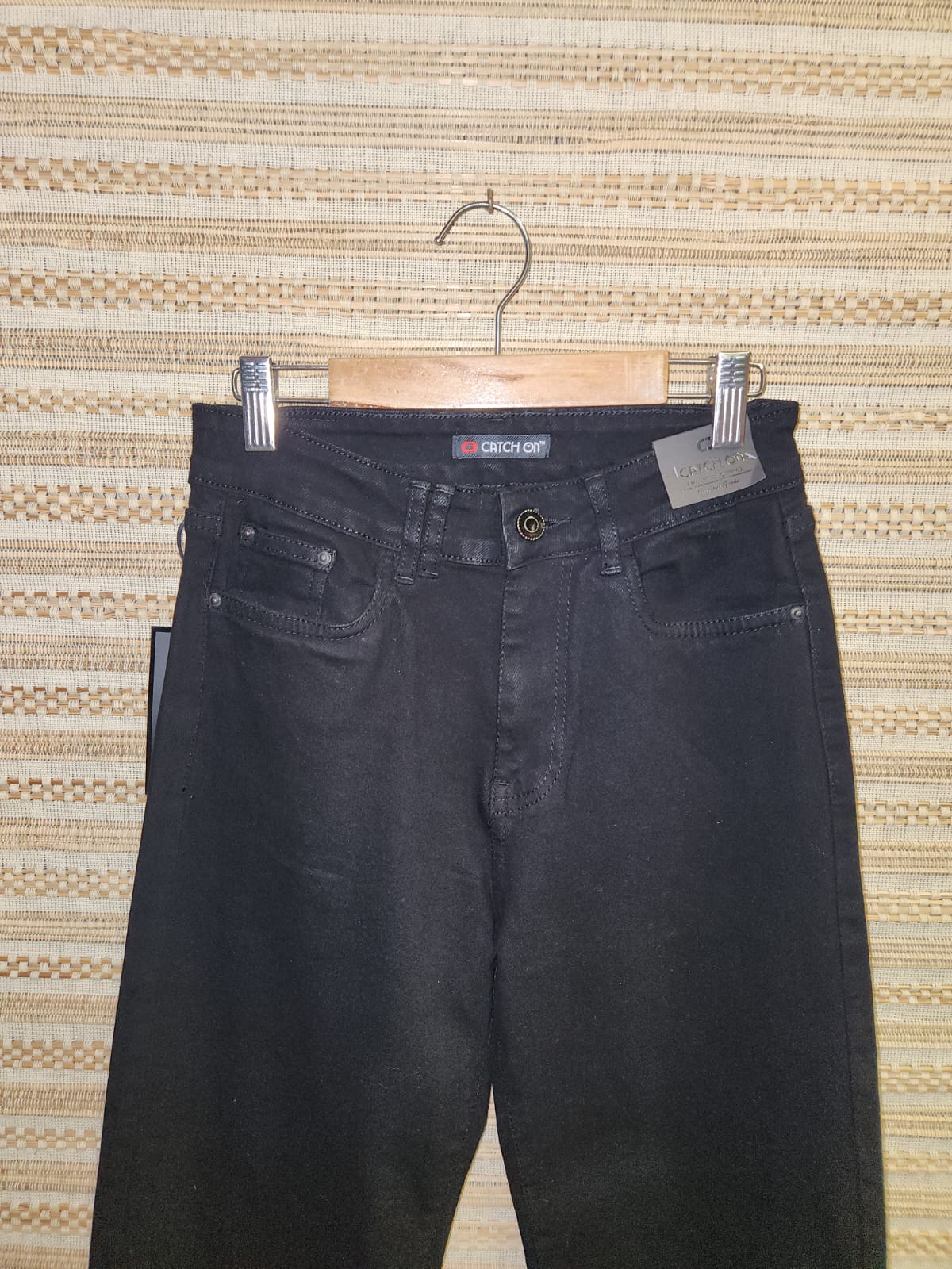 Black Distressed High Waist Wide Leg Denim Pants