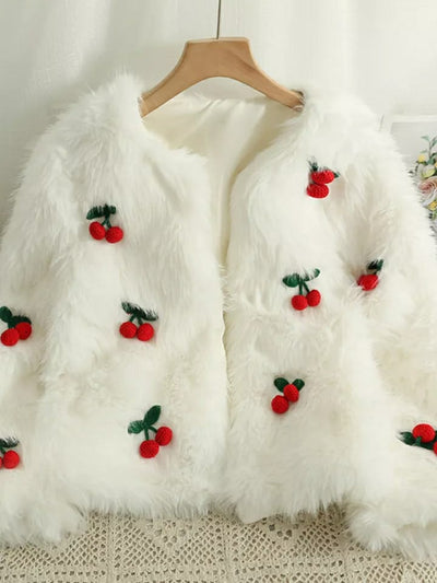 V Neck Cherry Jacket