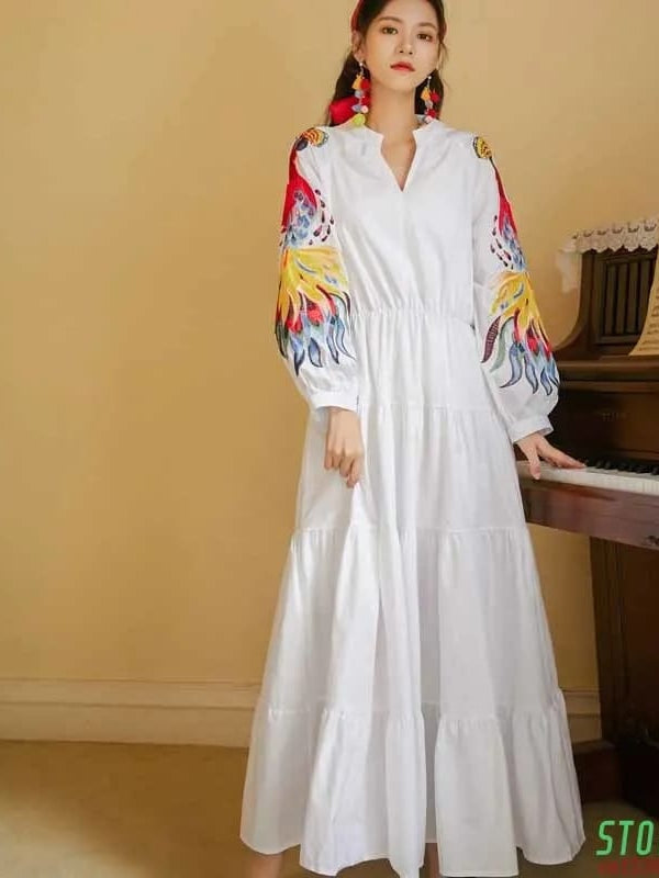 Floral Hollow out Long Maxi Dress