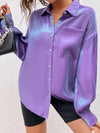 Purple Loose Metallic Shirt Top
