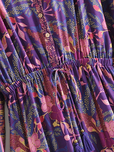 Rayon Tassel Elastic Waist Dress