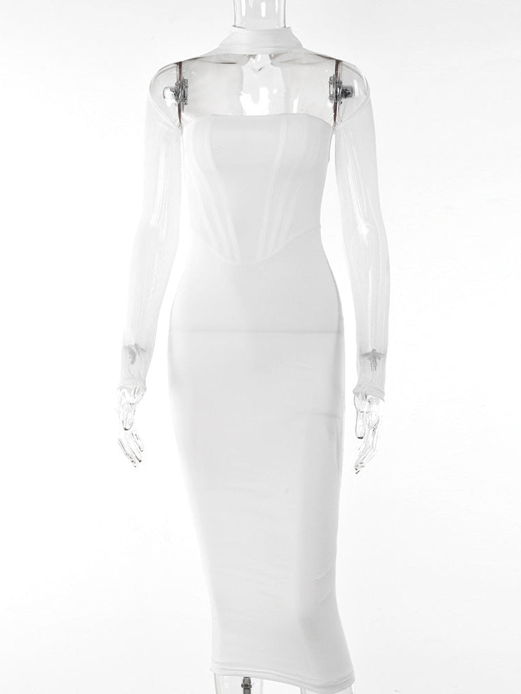 Voile Corset Full Sleeves Cut Dress