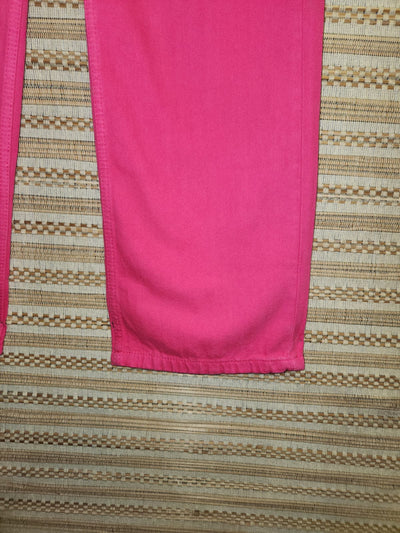 Fuchsia Pink Wide Leg Denim Pants