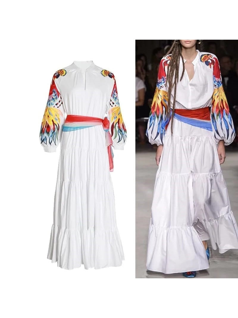 Floral Hollow out Long Maxi Dress