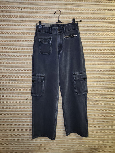 Loose Fit High Waist Wide Leg Denim Pants