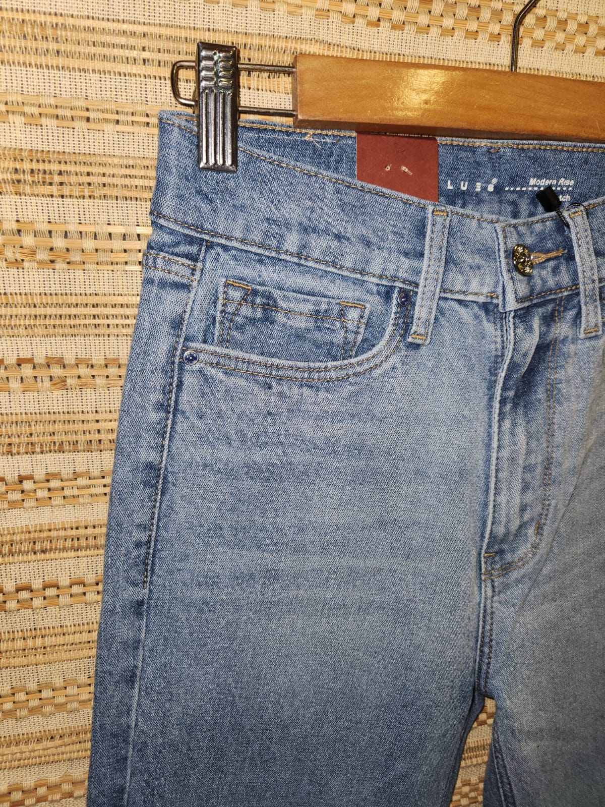 Blue High Waist Wide Leg Denim Pants