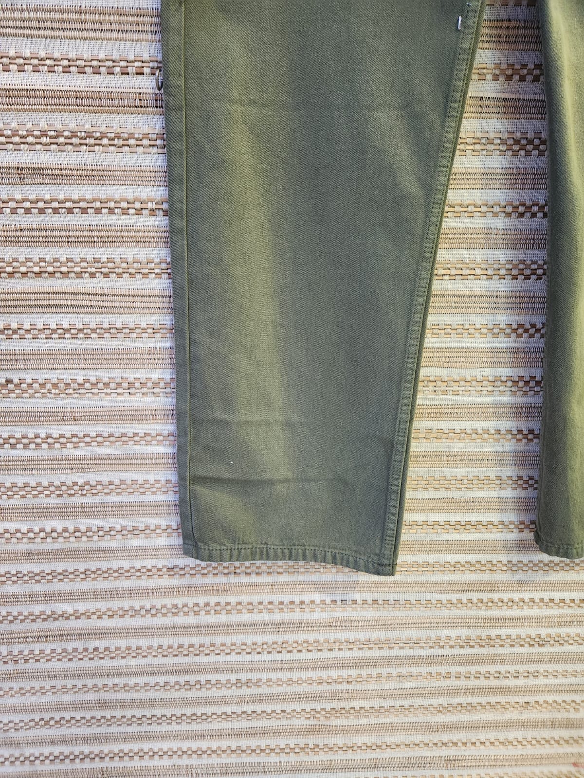 Olive Green High Waist Wide Leg Denim Pants