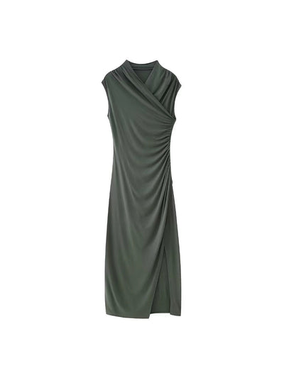 Ruched Sleeves Lycra Dress