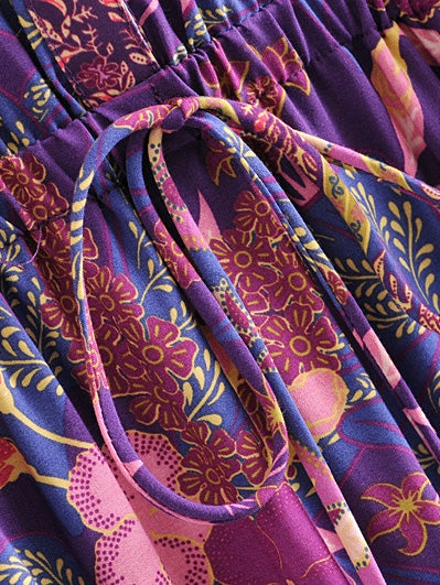 Rayon Tassel Elastic Waist Dress