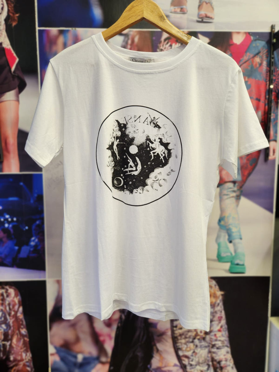 Print Cotton Lycra C D T-Shirt