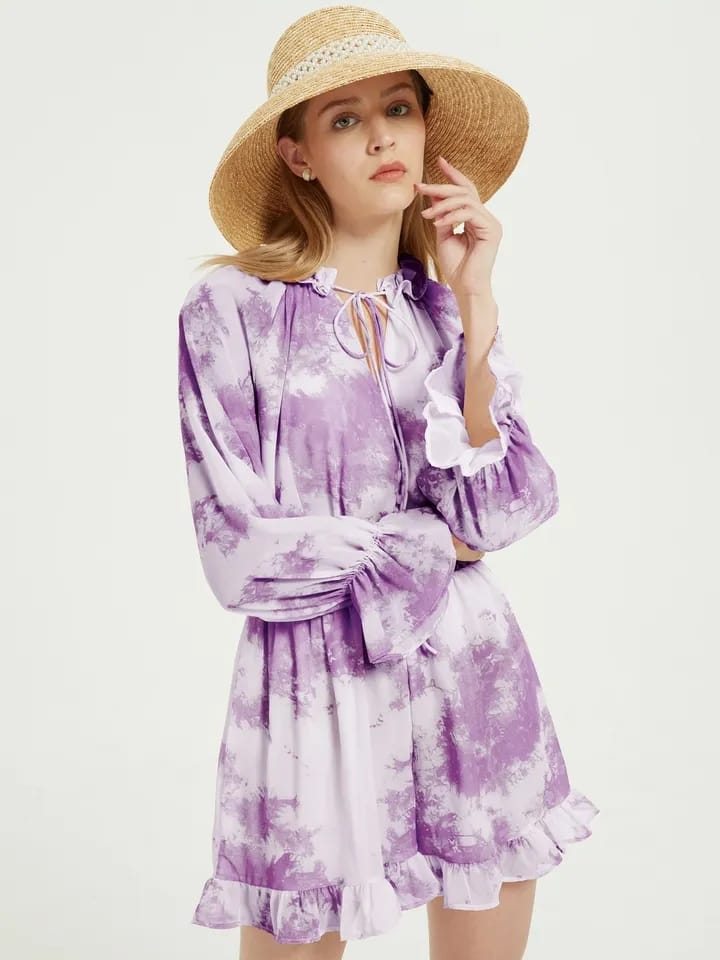 Tie dye Print Chiffon Romper