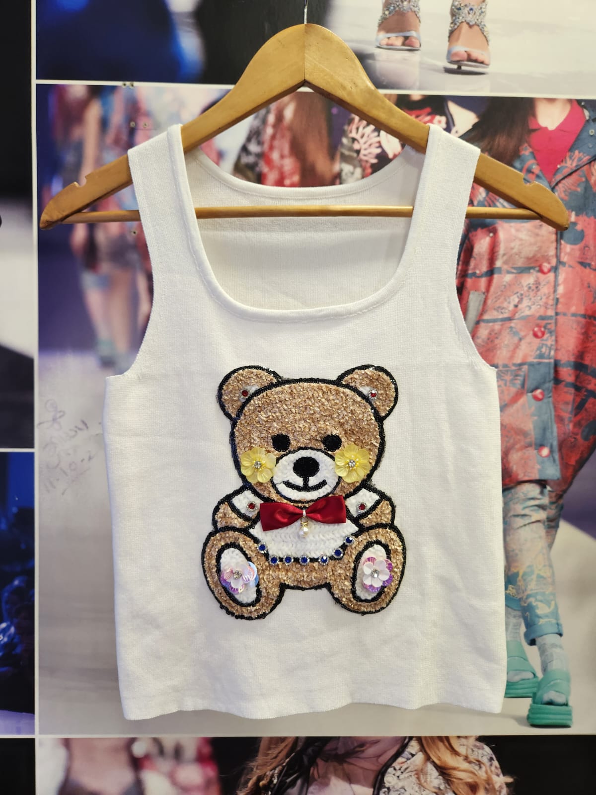 Print M Sleeveless Knit Top