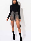 Rhinestone Sequin Tassel Fringe Skirt Belt