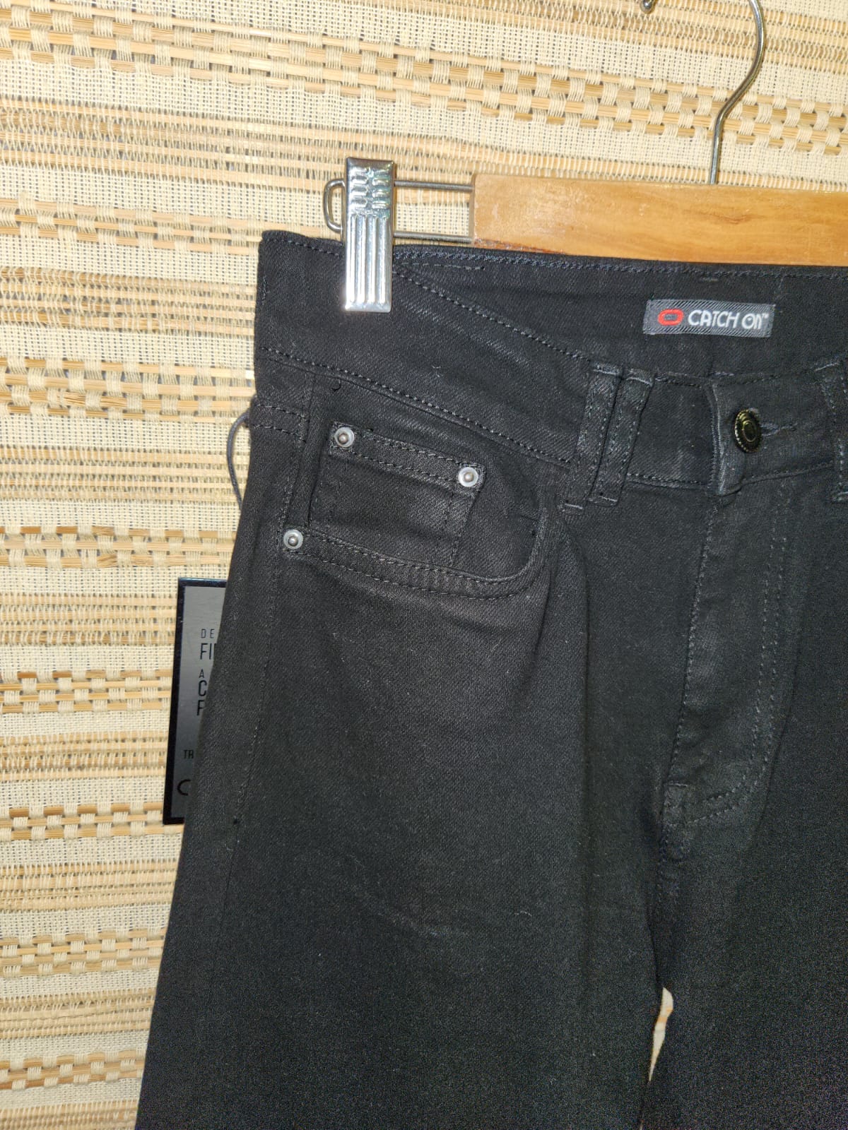 Black Distressed High Waist Wide Leg Denim Pants