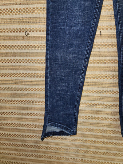 Blue Distressed High Waist Denim Pants