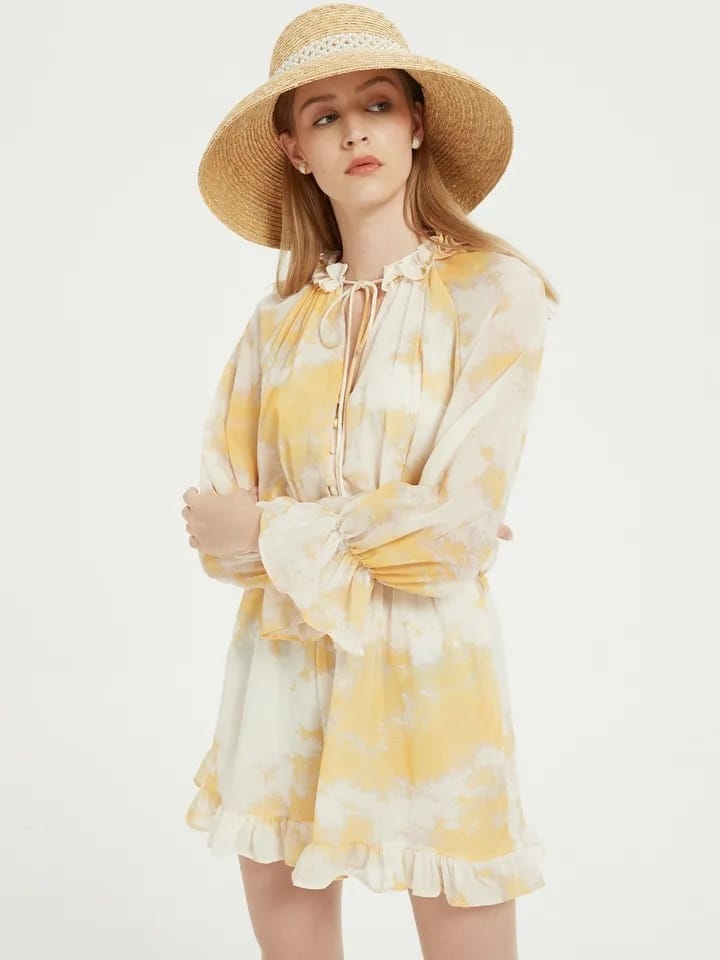 Tie dye Print Chiffon Romper