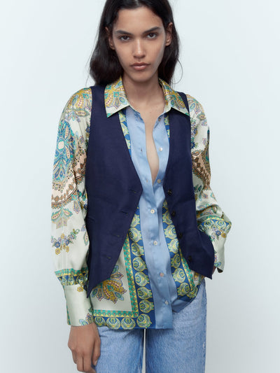 Satin Printed Floral Shirt
