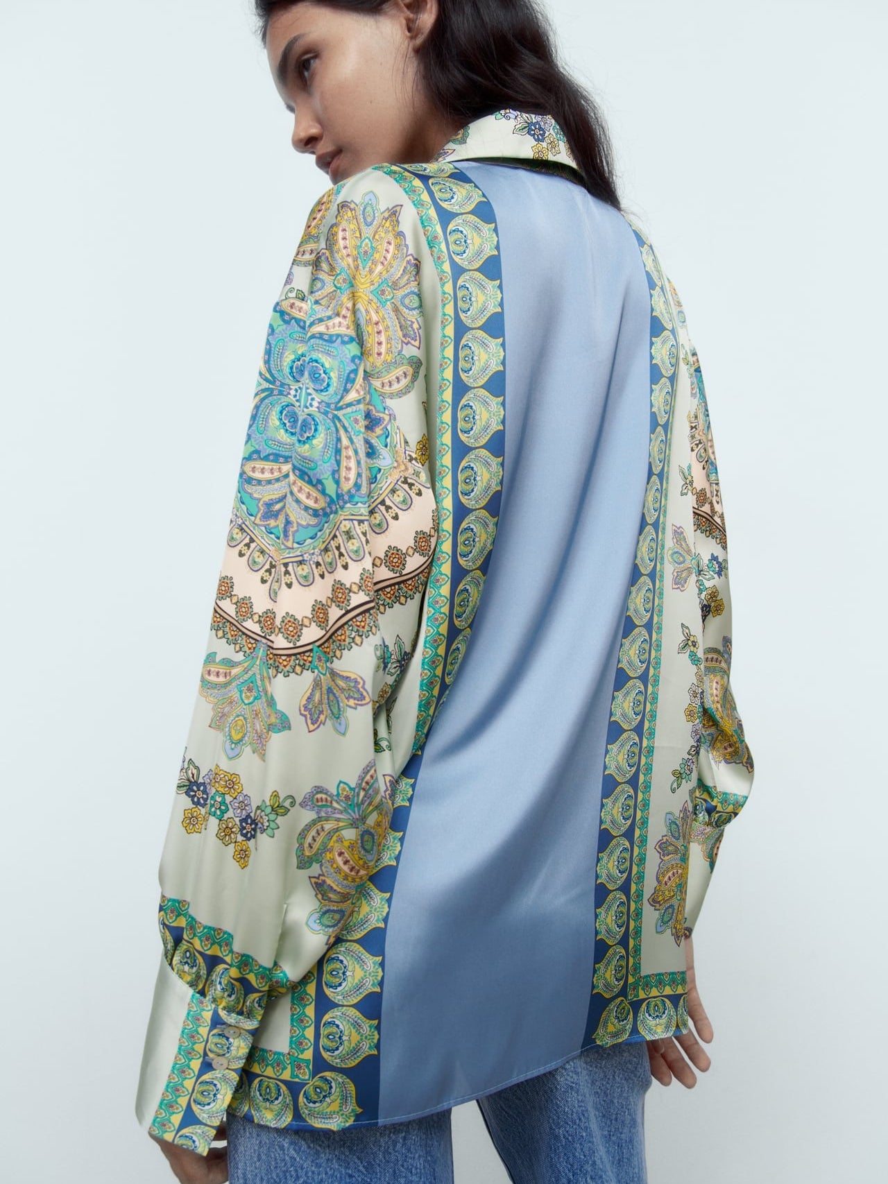 Satin Printed Floral Shirt