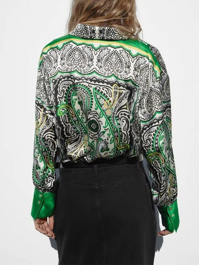 Designer Print Satin Shirt