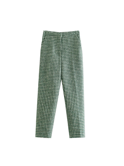 Green Tweed Pants