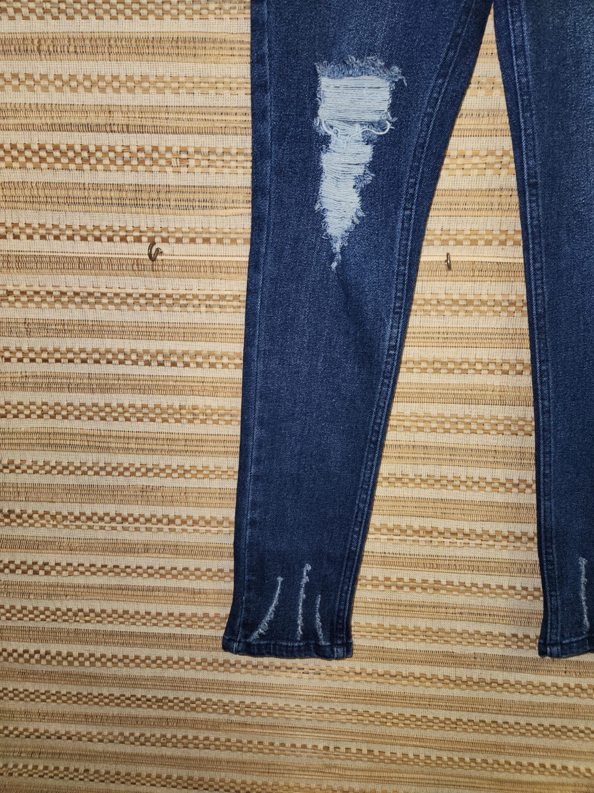 Blue High Waist Narrow Fit Denim Pants